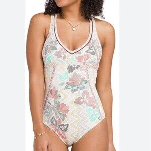 prAna Khari One-Piece Swimsuit Open Back Beach Boho Vacation Large